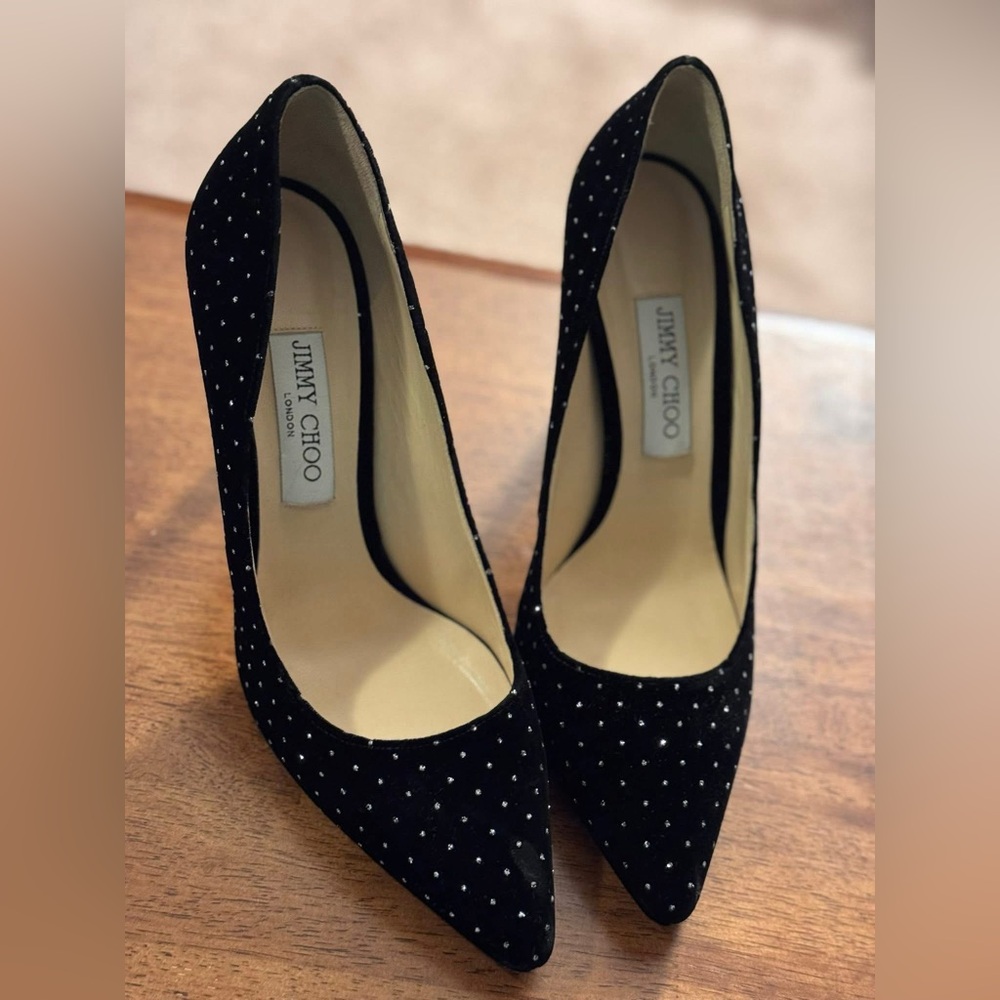 Jimmy Choo Black Studded Heels
